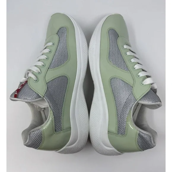 Prada Americas Cup Sneaker Dew/Silver Size 9 US 8 UK - Picture 3 of 11